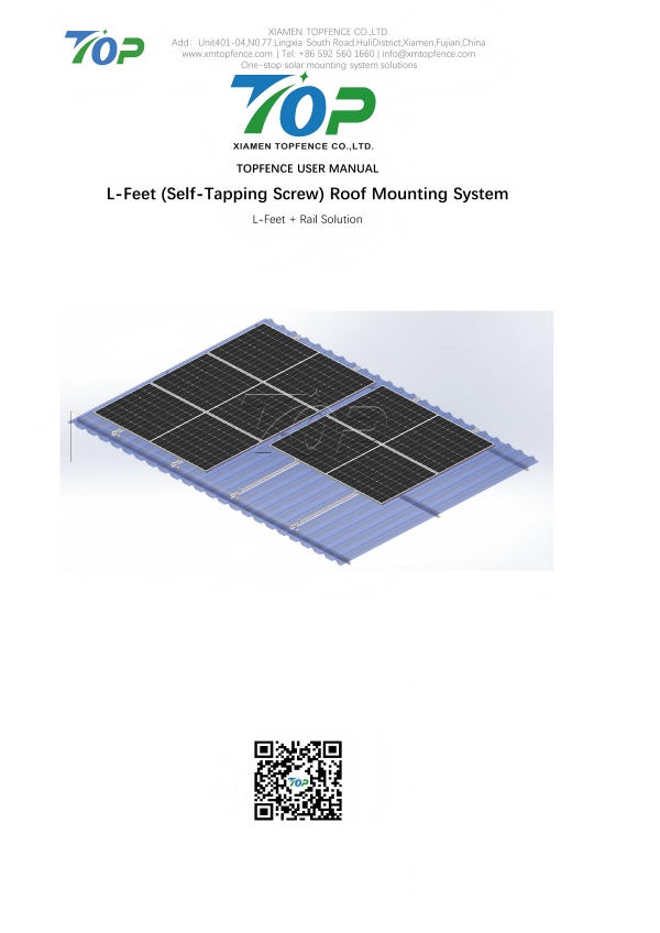 Topfencesolar L-Feet System Användarmanual